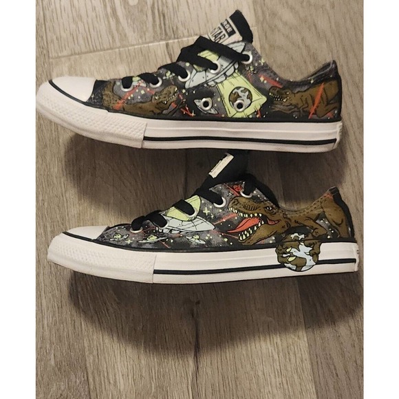 Converse Dinoverse Chuck Taylor All Star Ox Junior Shoes Grey Olive Size 2 - Picture 1 of 14